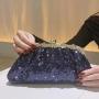 Autumn and winter new blue handbag girl  women banquet party chain bag beaded sequin bag evening bags clutch