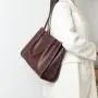 Custom Logo Female Vintage Real Leather Ladies Shoulder Tote Bags With Zipper For Women Large Capacity Handbags And Purses