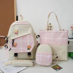 SC043 Student Hiking Casual Sports Backpacks 4-piece Set Schoolbag Campus Travel New Fashion Student Portable Book Bag Set