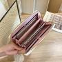Women's Long Wallet 2024 New Multi Card Position Korean Double Zipper Clutch V Embroidery Hairball Female Wallet