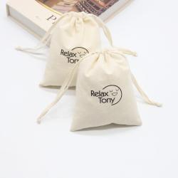 Eco Custom Logo Natural Cotton Dust Pouches Promotion Cotton Drawstring Gift Packaging Bag
