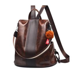 ZF301 New Fashion Shoulder Bag Female Tide Personality Splicing Leisure Backpack PU Simple Waterproof Wear-resistant