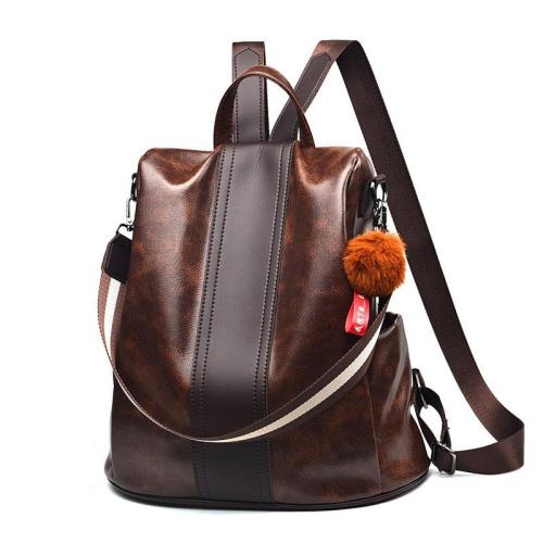 ZF301 New Fashion Shoulder Bag Female Tide Personality Splicing Leisure Backpack PU Simple Waterproof Wear-resistant