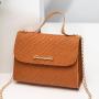 2024 Autumn/Winter Leisure Simple Handbag Women's New Cross-Border Portable Bag with Embossed Chain Small Square Bag Wholesale