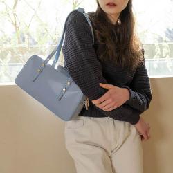 2024 Custom Luxury Metal Logo Tote Handbag Bag Ladies Document Outdoor Double Strap Pu Leather Armpit Shoulder Ladies Bags