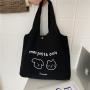 Wholesale Simple Illustration Printed Shoulder Bag Dual Purpose Portable Large Capacity Casual Shopping Handbag