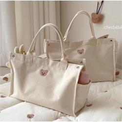 Korea Ins Mommy Bag Multi-Functional Canvas Tote Bag Fashion Large Capacity Mother And Baby Bag