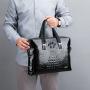 ZWY193 Wholesale Men New Crocodile Print Handbag PU Lightweight Daily Waterproof Briefcase Hot Sale Vintage Laptop Shoulder Bag