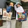 Gelory Wholesale Customize Print Women Shopping Tote Handbags Canvas Fully Sublimated Reusable Single Shoulder Shopper Bags
