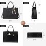 LOVEVOOK 2pcs/set Stylish Fashion black printing shoulder Bag travel business Office Briefcase women PU laptop tote bags
