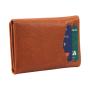 Genuine Leather Mens Trifold Wallet Personalized Slim Front Pocket RFID Card Wallet