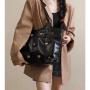 Large capacity 2024 shoulder bags pu leather handbag retro work sling bag popular handbags for woman