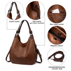 Lovevook HOT SALE  famous designer PU leather handbags for women large multi pocket ladies hobo bag casual women's tote bags