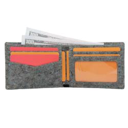 Eco-friendly Cork Slim Wallet for Men, RFID Safe Vegan Non Leather Bi-fold Cards Cash Front Pocket Money Clip Wallet