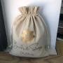 Custom High Quality Jute Drawstring Gift Dust Bag Gold Printing Jute Packaging Bag