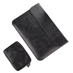 PU leather magnetic laptop bag high quality leather gift laptop sleeve and charger case