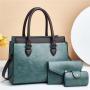 New wholesale luxury leather fashion quilted leather handbags set women's large capacity women's shoulder bags 2024