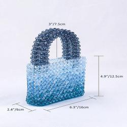 Custom resin beads Hand Woven Dinner Bag 2024 New Fashion Beaded Bag Transparent Acrylic Handbag