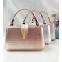 wholesale  leaf buckle metal chain handbag ladies luxury crystal clutch evening bags golden clutch woman party bag