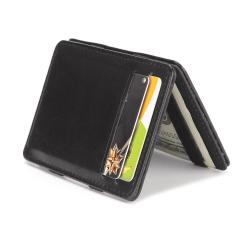 CUIKCA Magic Wallet Money Clip Unisex PU Leather Simple Slim Elastic Wallet Purse Business ID Credit Card Holder Bank Card Cases