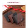 men's wallet, short style with multiple card slots, fashionable and casual money clip thin two-fold spliced soft leather wallet