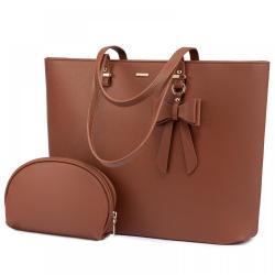 LOVEVOOK New Design Cute PU Leather Computer Bag Large Laptop Handbags Ladies Laptop Tote Bag for Women