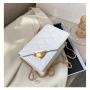 2024 Four Seasons Embroidery Line Diamond Bag Women's Fashionable Korean Edition Lock Casual Texture Chain Single Shoulder Bag P