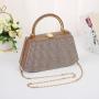 HR683 Women New Designed PU Diamond Brightly Clutch Handbag Fashion Retro Dinner Bag Ladies Luxury Metal Handheld Party Bag