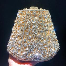 New Horse Flower Women's Crystal Clutch Night Bag Wedding Party Rhinestone Handbag And Wallet Minaudi Ere Bag