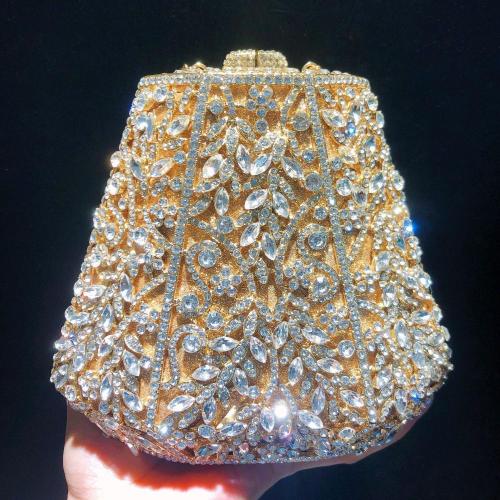 New Horse Flower Women's Crystal Clutch Night Bag Wedding Party Rhinestone Handbag And Wallet Minaudi Ere Bag