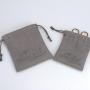 Custom Emboss Microfiber Jewelry Storage Gray Packing Drawstring Pouch Luxury Watch Gift Earring Jewelry Suede Bag