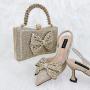 2024 Lady Party shoes bag set Beautiful italian shoes bag design High Quality Luxury pu shoes to match bag