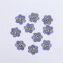 Keymay RTS Stock Low MOQ High Quality Multi-color Cute Smiley Daisy Self Adhesive Stick on Flower Embroidery Patches