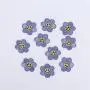 Keymay RTS Stock Low MOQ High Quality Multi-color Cute Smiley Daisy Self Adhesive Stick on Flower Embroidery Patches