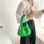 Soft PU Leather Ruched Fashion Designer Hobo Handbags Famous Brands Clutch Hand Bag Custom Long Chain Crossbody Bag