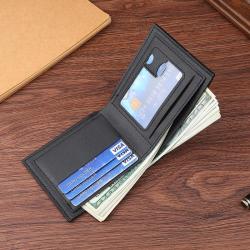 New Men's Casual Fashion Soft Wallet Large Capacity Multi-Card Short Wallet Waterproof Open Closure Type Cross-Border Supply