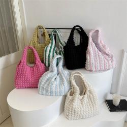 Sex Fold Bubble Bag 2024 Spring Summer New Leisure Fashion Large Capacity One Shoulder Underarm Handbag Tote Bag