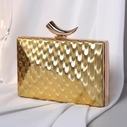 New Evening Bag Ox Horn Metal Shining PU Printed Women's Handheld Bag Chain Strap Crossbody Party Evening Clutch bag