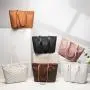 Gelory Luxury Design Triangle Printed Tote Bag Custom Woven Embossed Large Capacity Zipper Tote Handbag