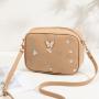 Women's Bag Embroidery Butterfly Camera Bag Pu Leather Wholesale 2024 New Personalized Small Shoulder Crossbody Bags for Women