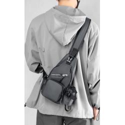 ZR565 Man Chest Bag PU USB New Waterproof Cup Cover Shoulder Bag Sports Travel Crossbody Solid Color Business High Quality Bag