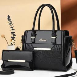 New design casual shoulder women's bag 2024 new large capacity tote bag bright leather fashion ladies handbag