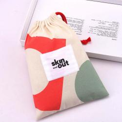Eco-friendly Single String Cotton Gift Skincare Cosmetic Pouch Reusable Promotion Custom Logo Makeup Packaging Muslin Bag