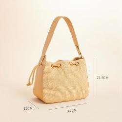 2024 Trending Hot Sale Women Handbags Fashion Style Shoulder Bag Women  Straw Bucket Beach Bags