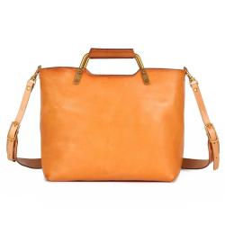 2024 Custom Vegetable Tanned Genuine Leather Handbag For Women Luxury With Inside Small Bag