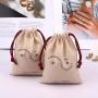 Reusable Cotton Tea Snack Packaging Drawstring Bag Custom Logo Printed Sachet Gift Muslin Pouch