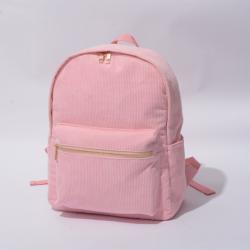 New Arrival Custom Embroidery Patches Corduroy Kawaii Kids School Bags Men Women Bags Diaper Bag Backpack