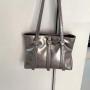 Fashion Ladies Silvery Pu Leather Hand Bags Simple RetroTote Bag Handbags Luxury Bag For Women