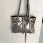 Fashion Ladies Silvery Pu Leather Hand Bags Simple RetroTote Bag Handbags Luxury Bag For Women