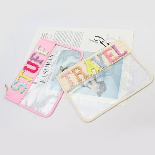 RTS Low MOQ Portable Multi Color Zip Pouch Heavy Duty Transparent PVC Cosmetic Bag Waterproof Clear PVC Bag